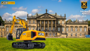 JCB in front of Wentworth House for the jcb operator challenge