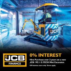 zero percent interest on JCB 19C ETECH mini Excavator