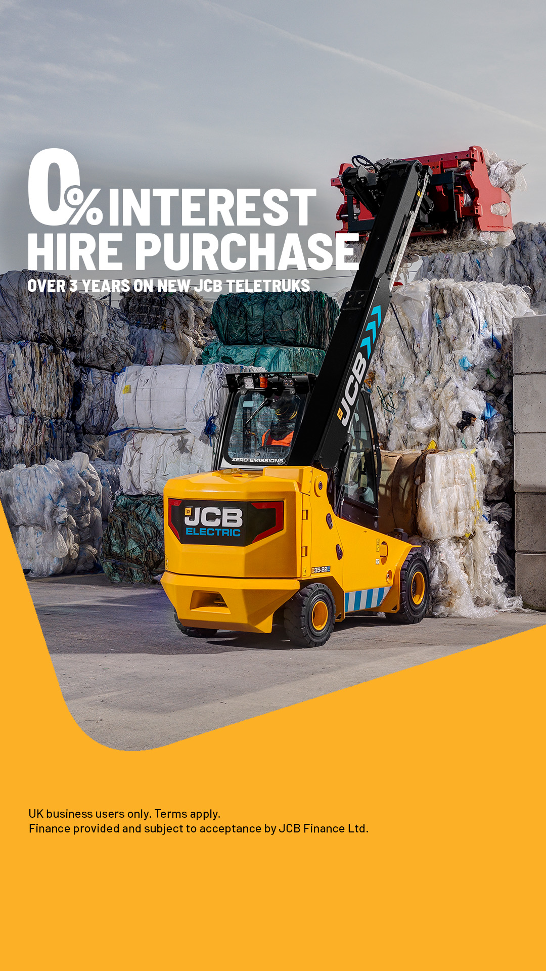 0% Interest Hire Purchase over 3 years on new JCB Teletruks