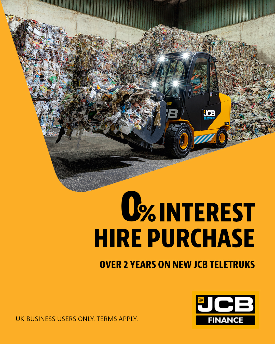 0% Interest Hire Purchase over 2 years on new JCB Teletruks