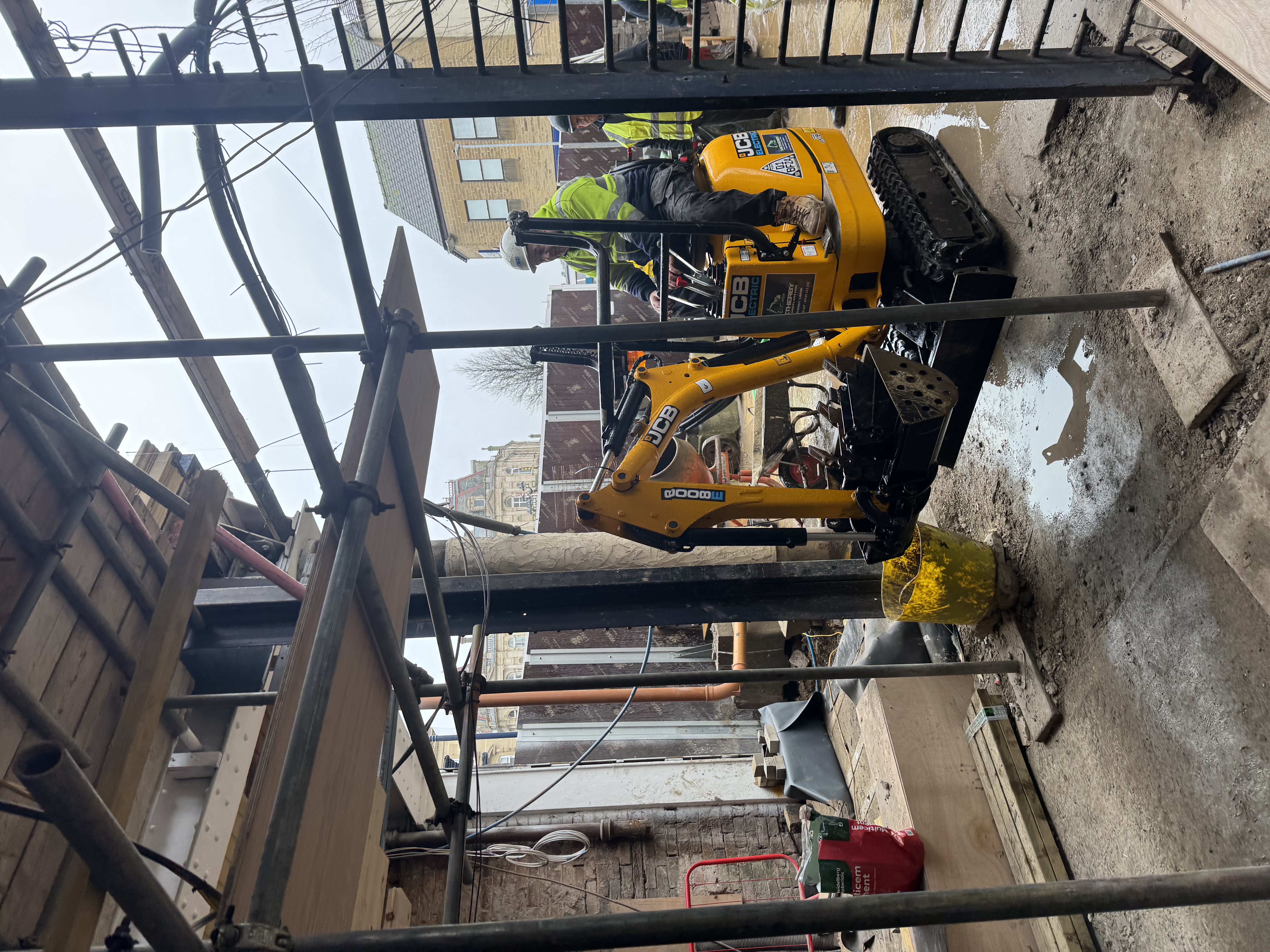 JCB Electric 8008E working on site